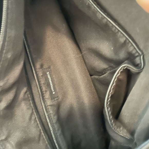 Anthropologie black large mesh on one side faux leather shoulder tote bag - Picture 4 of 5